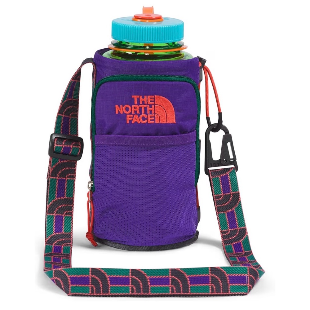 The North Face Purple and Green Bottle Holder Bag